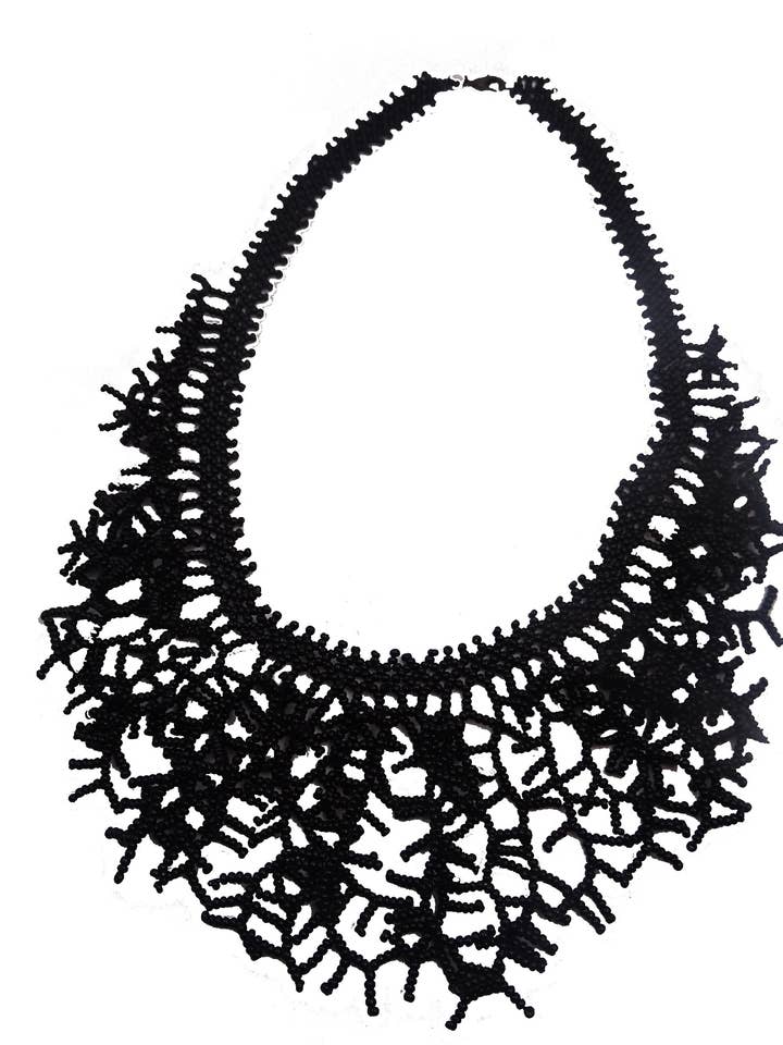 beaded coral looks necklace for wholesale by Meli Design