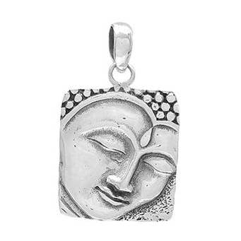Petit pendentif tête de Bouddha en argent sterling pour la vente par SITA