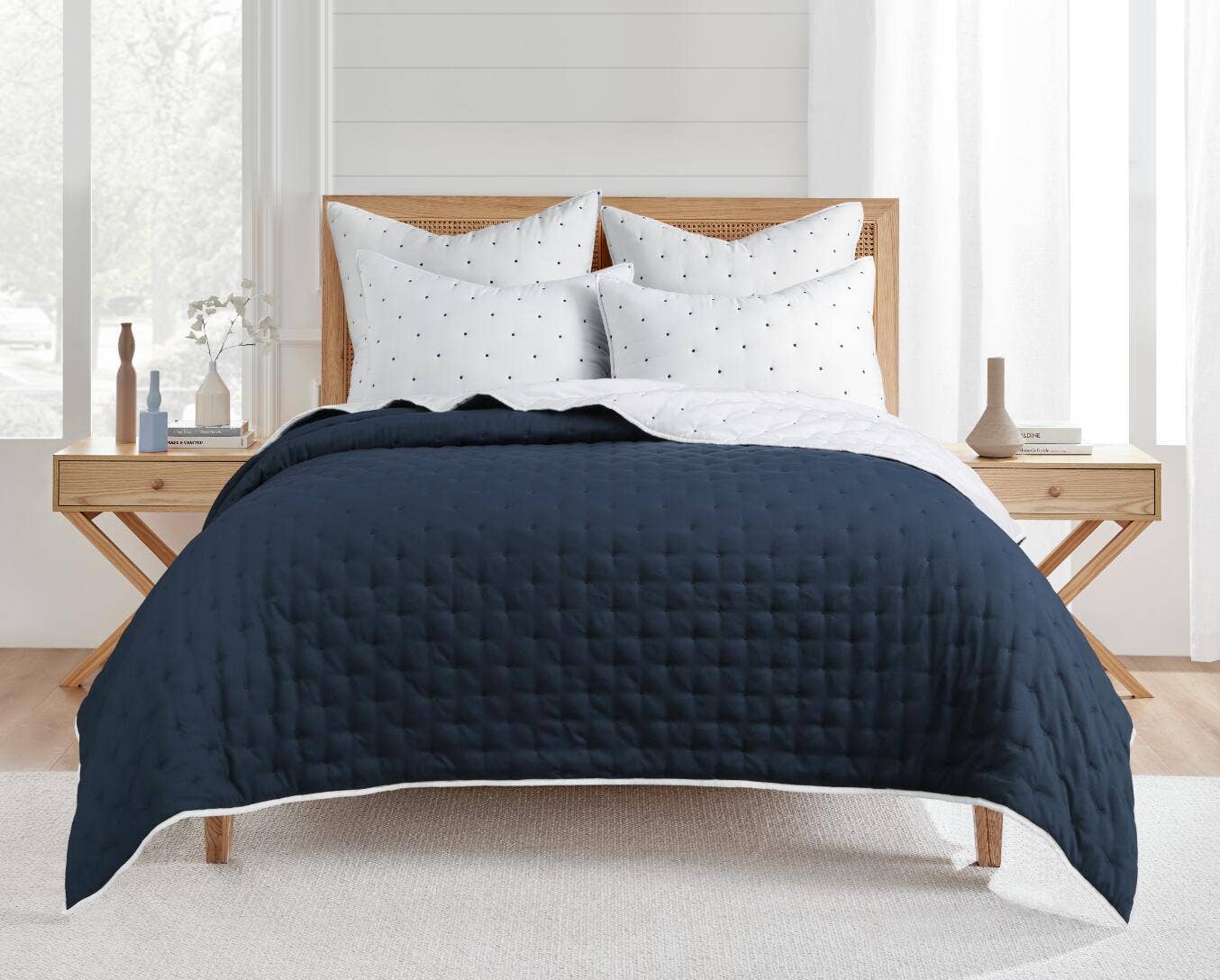Jenny Mclean Swiss Blue Dots Coverlet Set for wholesale on Faire1