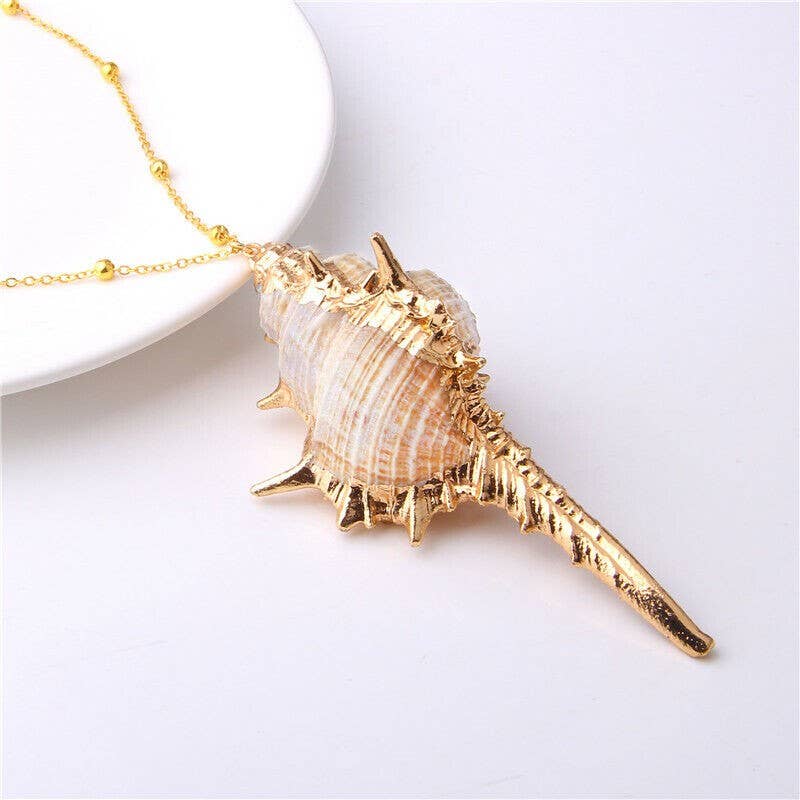 Syrrios Gifts LLC - Wholesale Pendant/Charm Necklace - Gold Sea Shell Pendant Necklace – Scallop, Murex, Whelk6