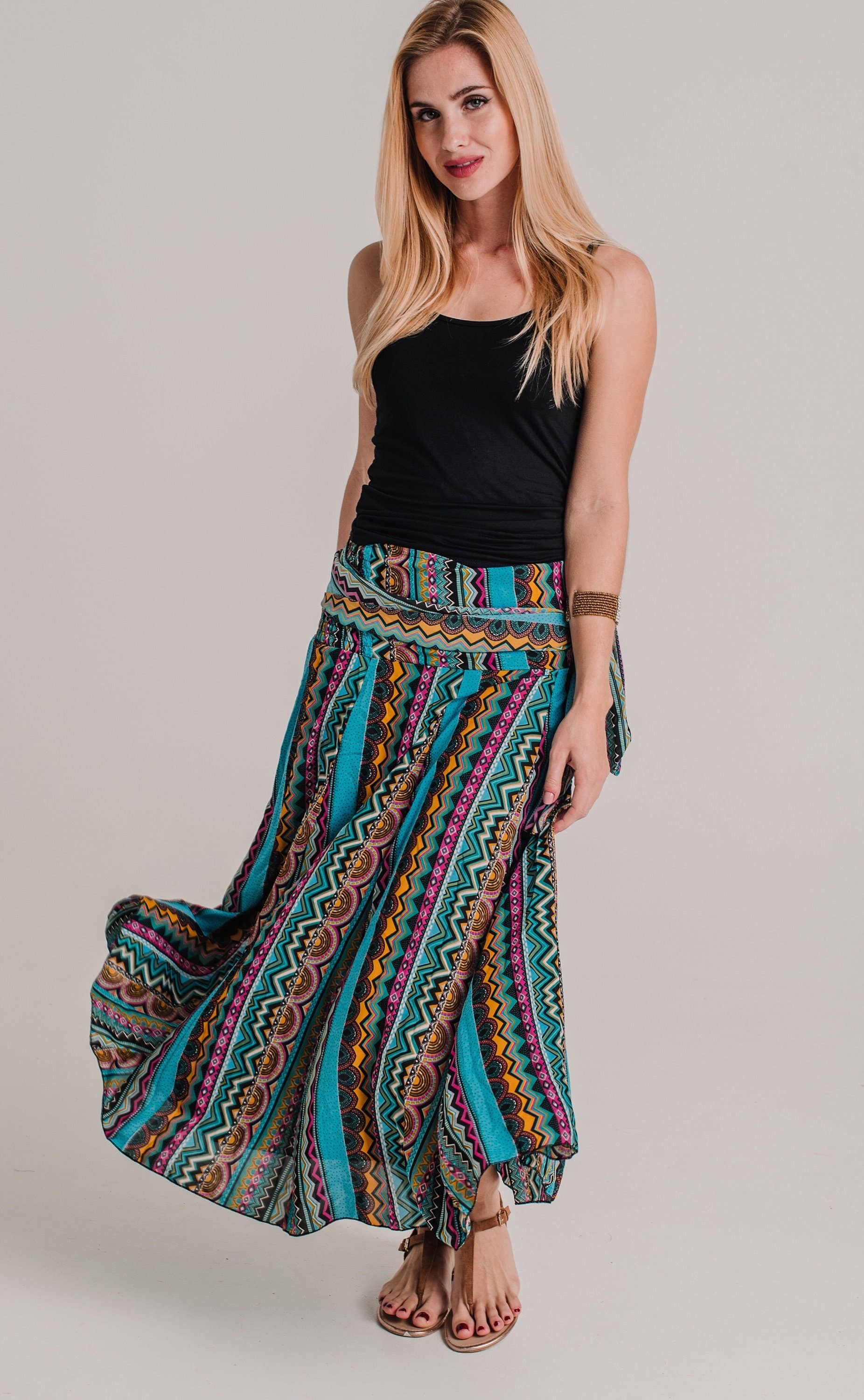 Miss Kitsch - Wholesale Skirt - Women's - Boho Skirt, African Print Skirt, Fluid Flower Plus Size Maxi Boho Dress Skirt, Women's Midi Skirt Clothes Gift For Her7