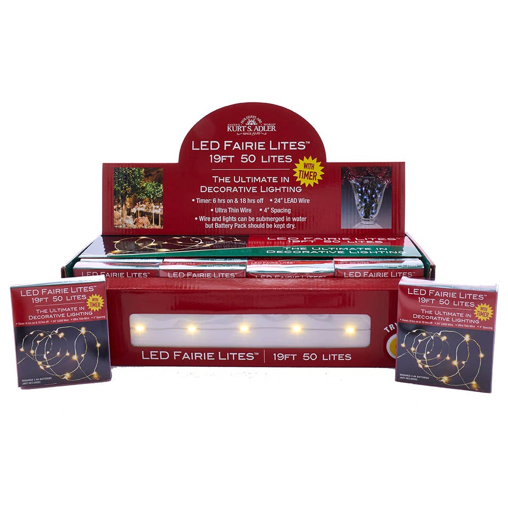 Kurt S. Adler, Inc. - Wholesale String Lights - B/O 50/L WRM WHT LED FAIRIE LIGHT1