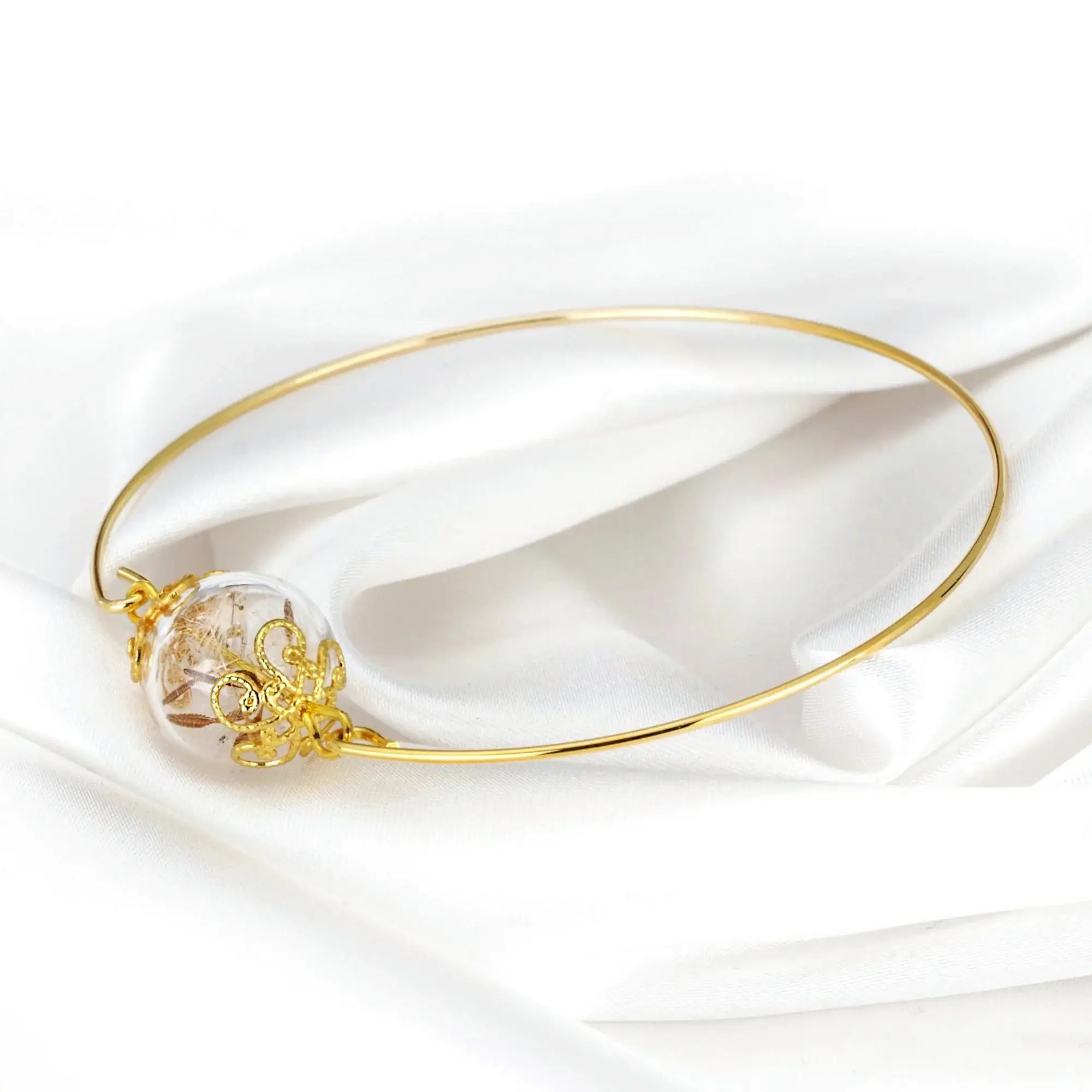 MadamLili - Wholesale Bangle Bracelet - Dandelion Dandelion Seed Bangle - Gold plated6
