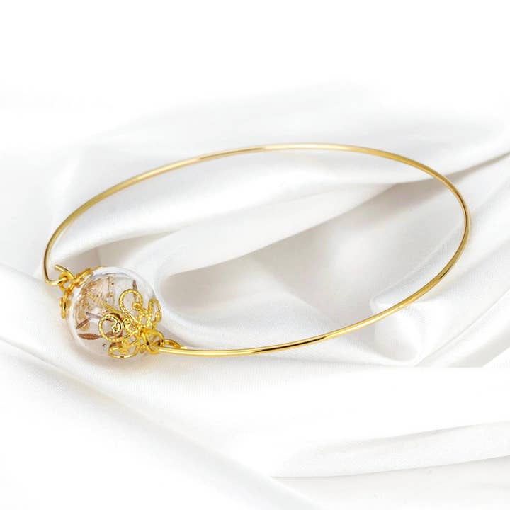 MadamLili - Wholesale Bangle Bracelet - Dandelion Dandelion Seed Bangle - Gold plated6