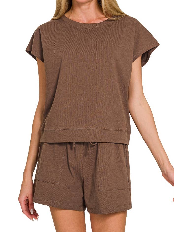 Set Top e Pantaloncini in Cotone Premium per la vendita all'ingrosso da parte di Vanilla Monkey