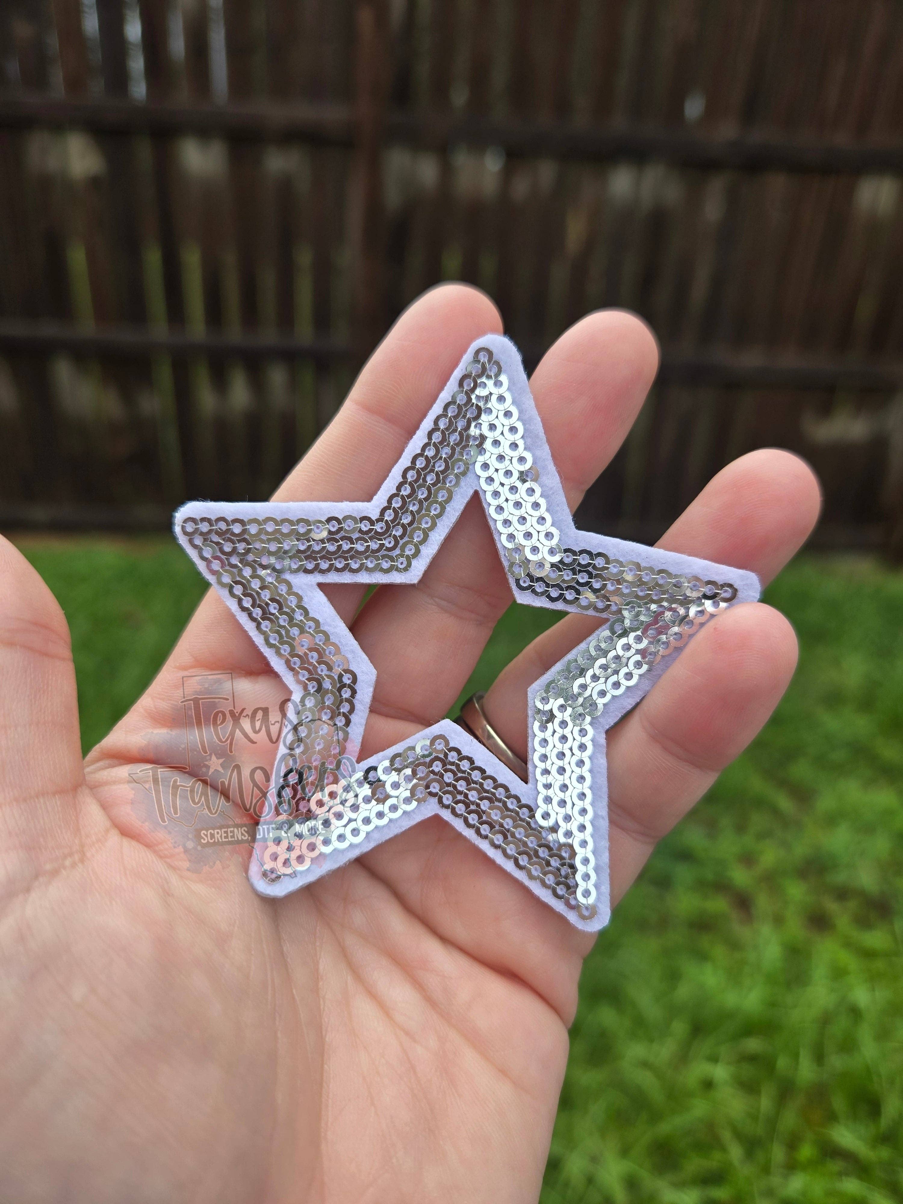 Texas Transfers - Wholesale Patch - Hollow Sequin Stars Iron-On PATCH1