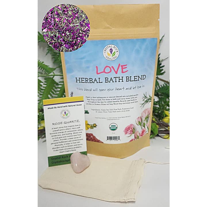 Crystal Rock Healing, LLC - Wholesale Bath Salts - Bath Blend Organic- Love