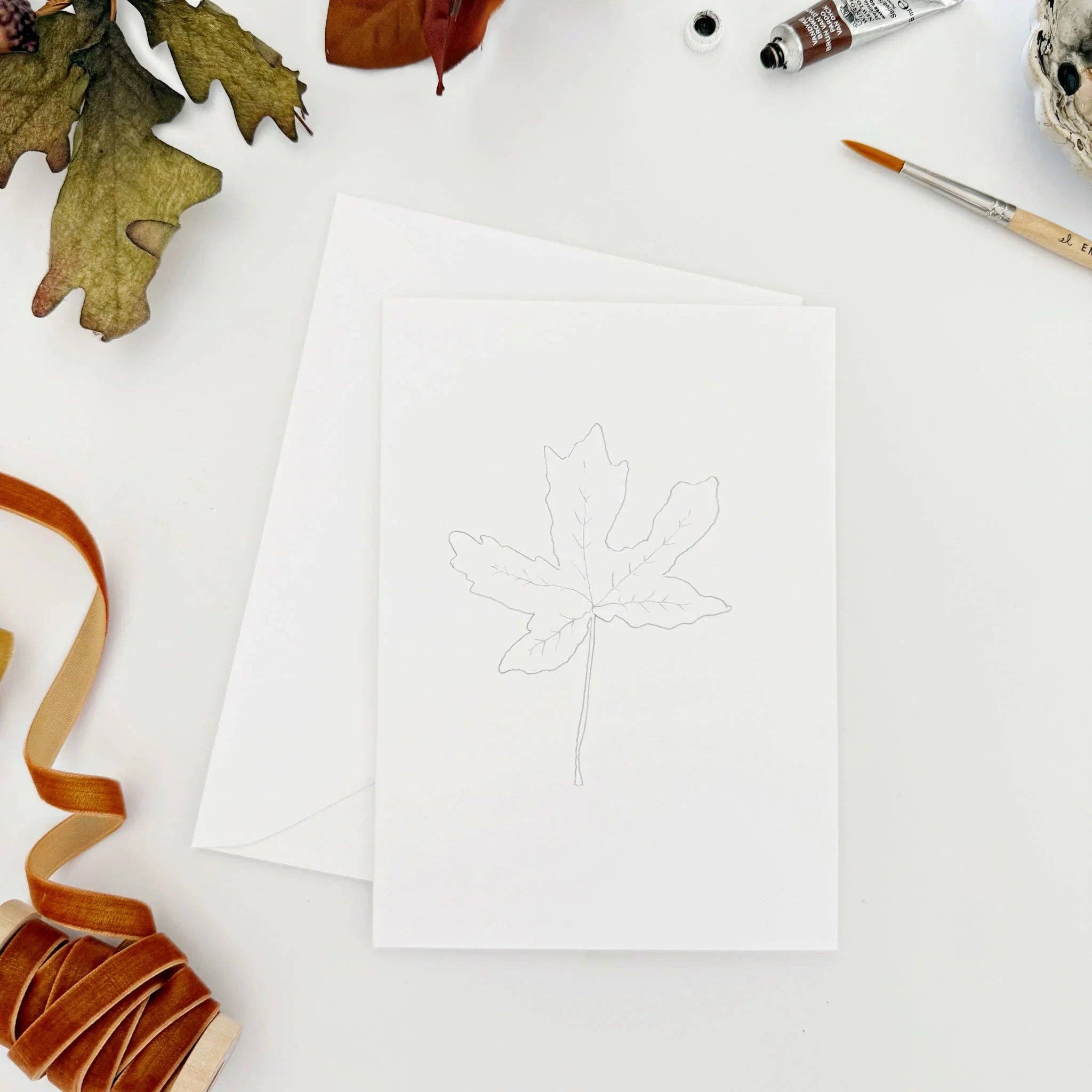 emily lex studio - Wholesale Stationery/Notecard Set - fall leaves paintable watercolor notecard set7