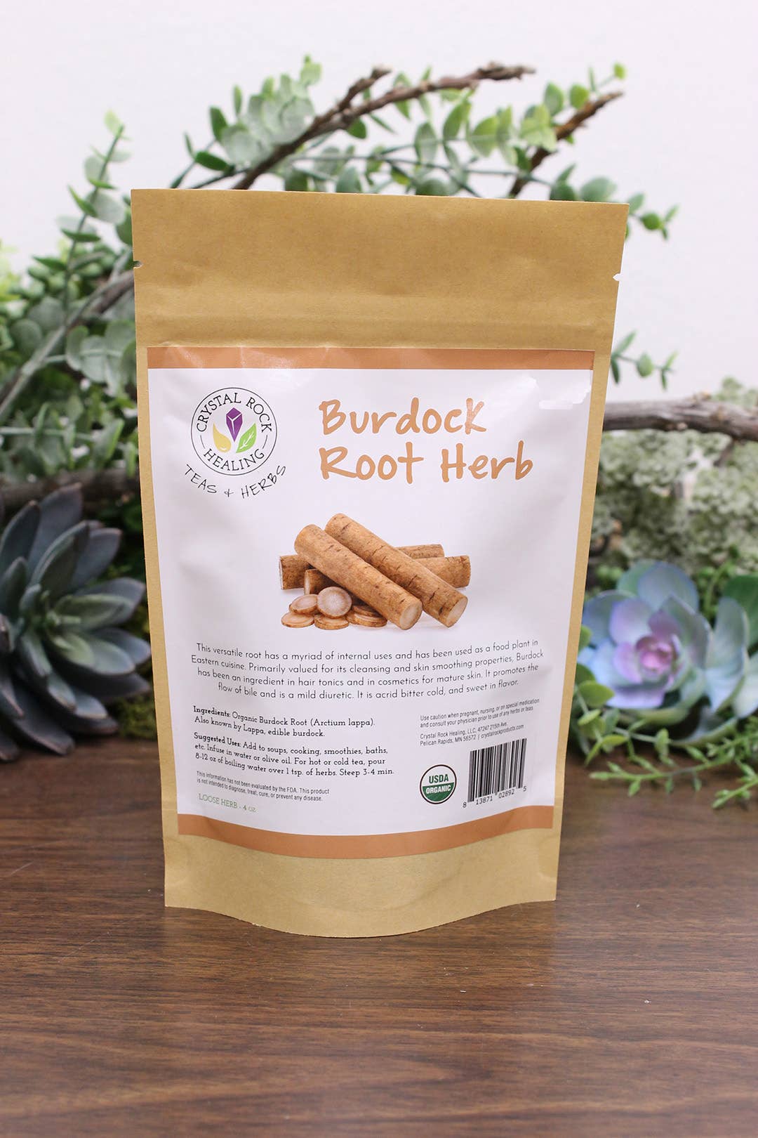 Crystal Rock Healing, LLC - Wholesale Herbs - Burdock Root Loose Herb 4oz Organic