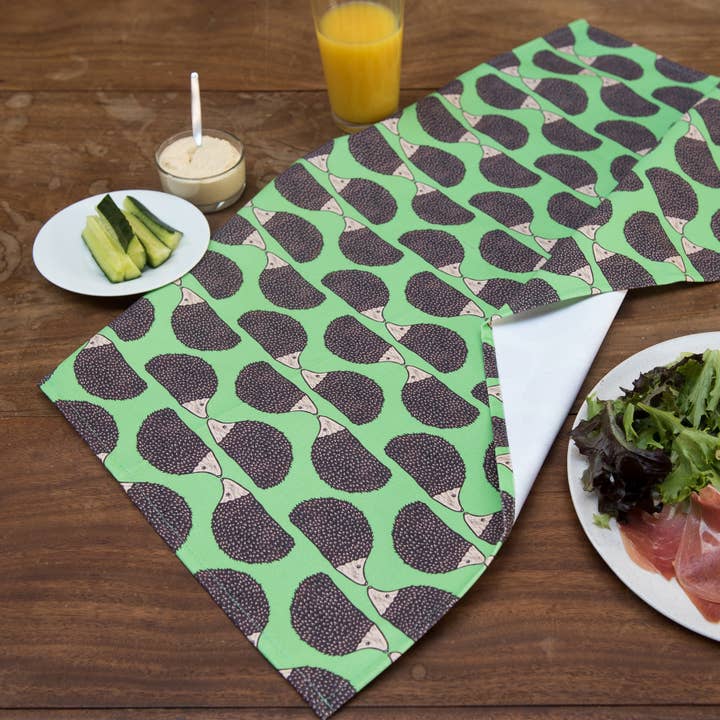 Hedgehog Tea Towel for wholesale by The Owlery