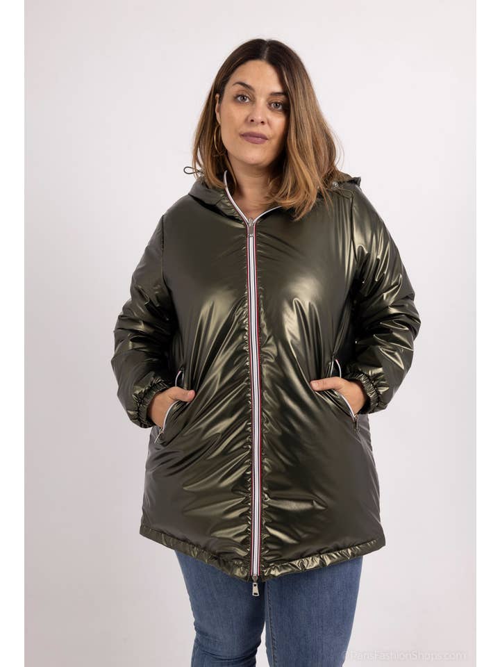 Attrait Paris - Wholesale Windbreaker – Women’s - Mid-length reversible padded windbreaker Plus Size8