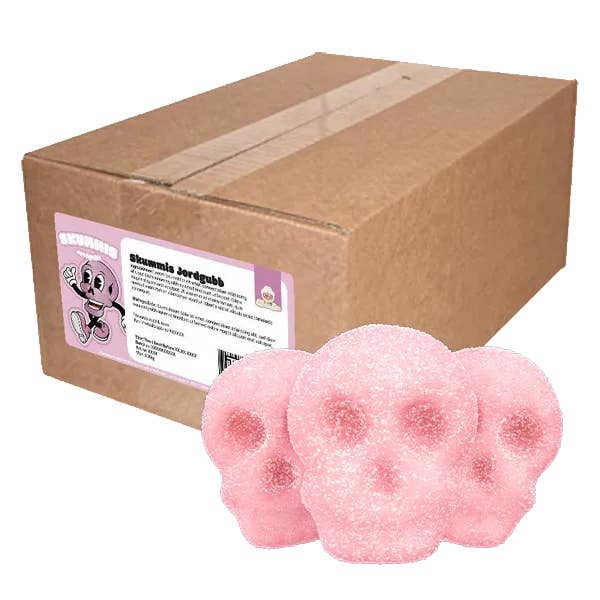 Skummis Strawberry Foamy Skulls for wholesale by Swedish sweets Wholesale LLC