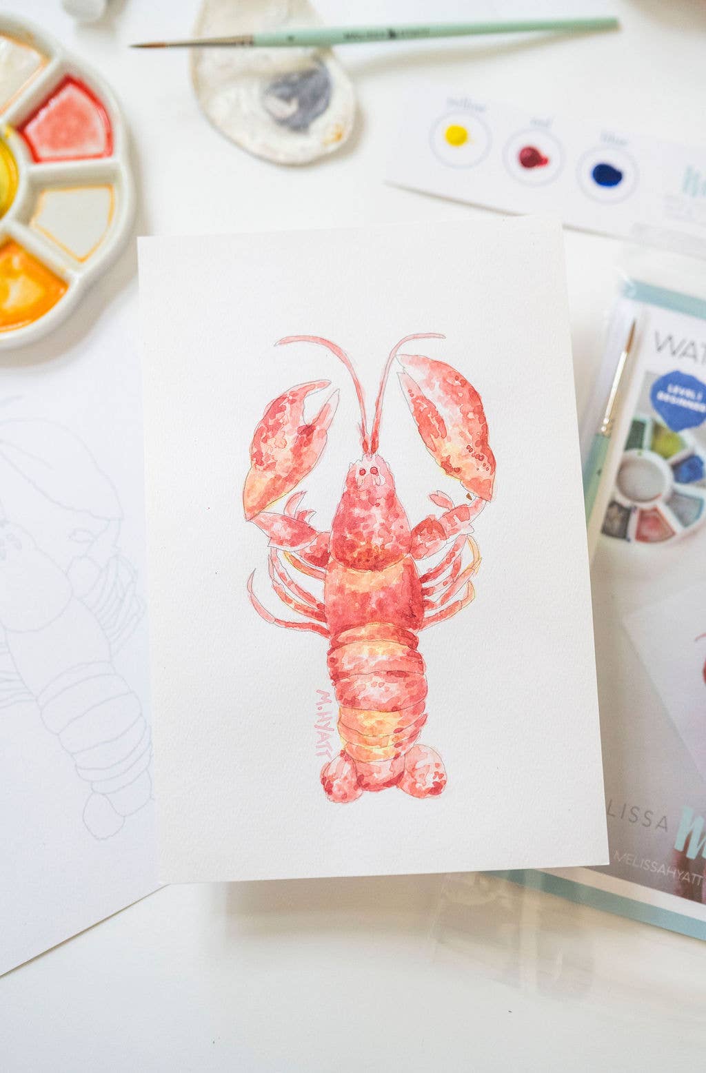 Melissa Hyatt - Wholesale DIY Craft Kit - Watercolor Art Kit- Lobster1