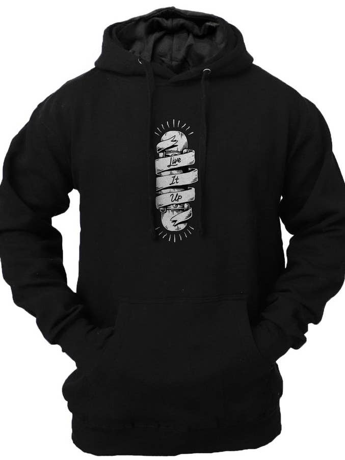 Jersey de forro polar «Live It Up» para hombre, de manga larga, estampado para venta al por mayor de Five emperors