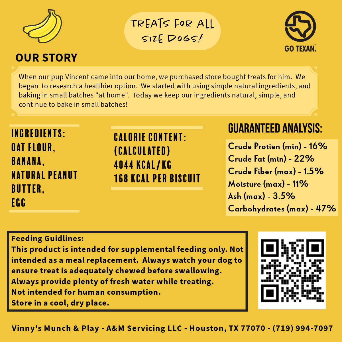 Vinny's Munch & Play - Wholesale Pet Biscuit - Dog - Banana Peanut Butter Dog Biscuit 2