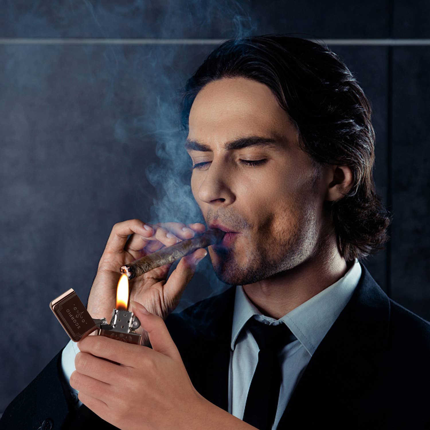 Champ by Polyflame - Vendita all'ingrosso Accendini - Espositore con 12 accendini ASTRO oro rosa antivento a pietrina6