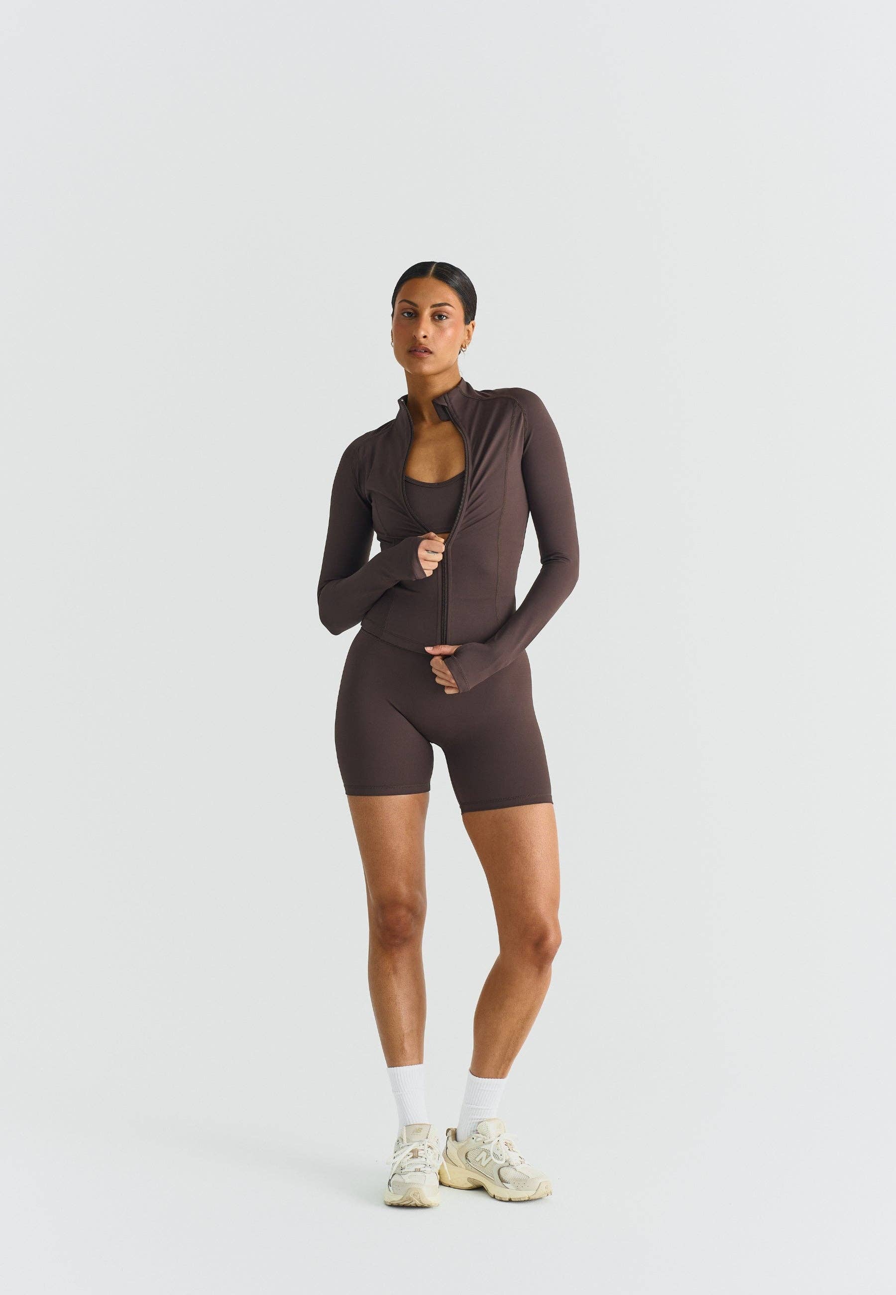 Sisterly Tribe - Wholesale Athletic Shorts - Women's - Softsculpt Shorts - Espresso3