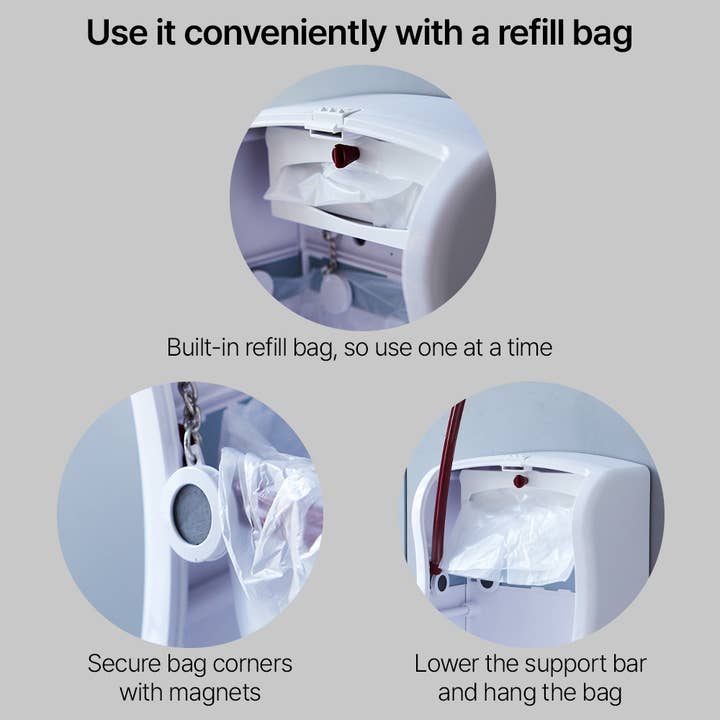 senseQ - Wholesale Rubbish can/Rubbish bin - Hanging Trash Can, Lid, Air Mini Wall-mounted Garbage bin 3L3