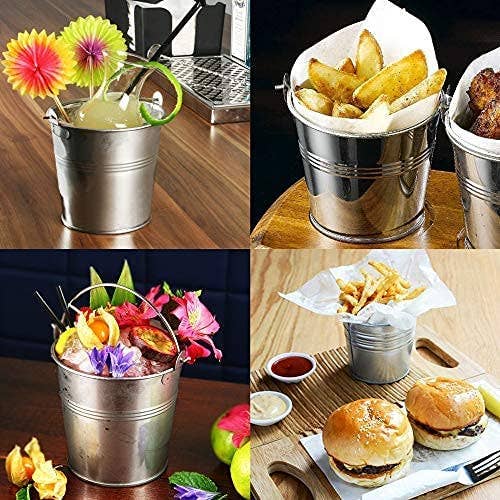 The Twiddlers - Wholesale Bucket/Pail - 12 Mini Metal Buckets with Handles