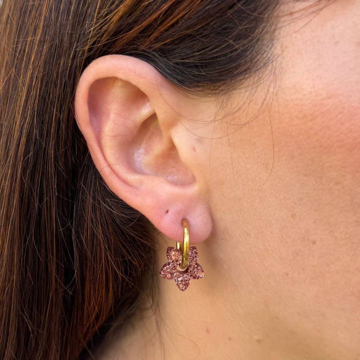 Mini Tiaré Rosé Champagne Creoles for wholesale by Les Nicolettes