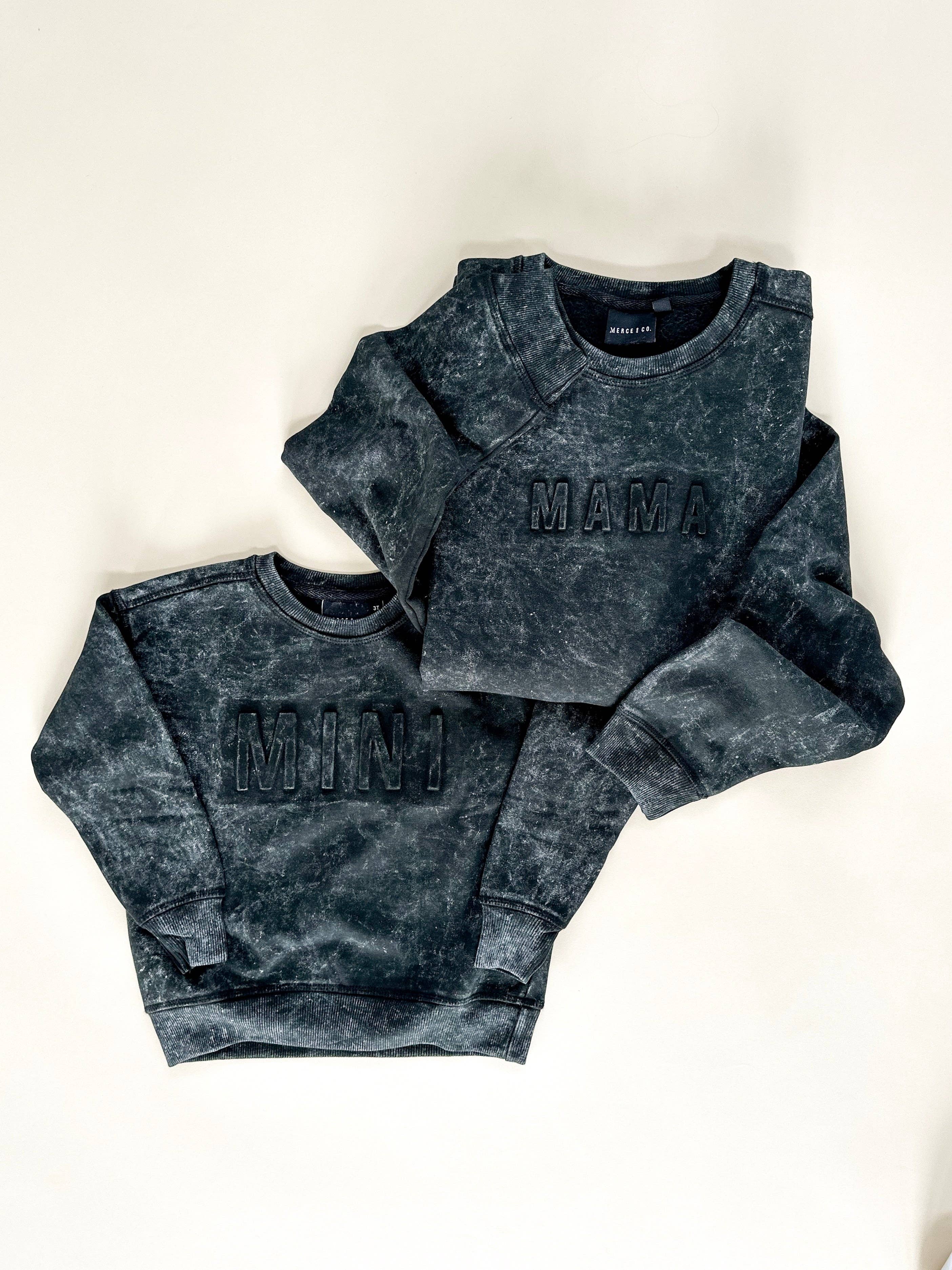Mama Signature Crewneck - Acid Wash Black for wholesale on Faire2
