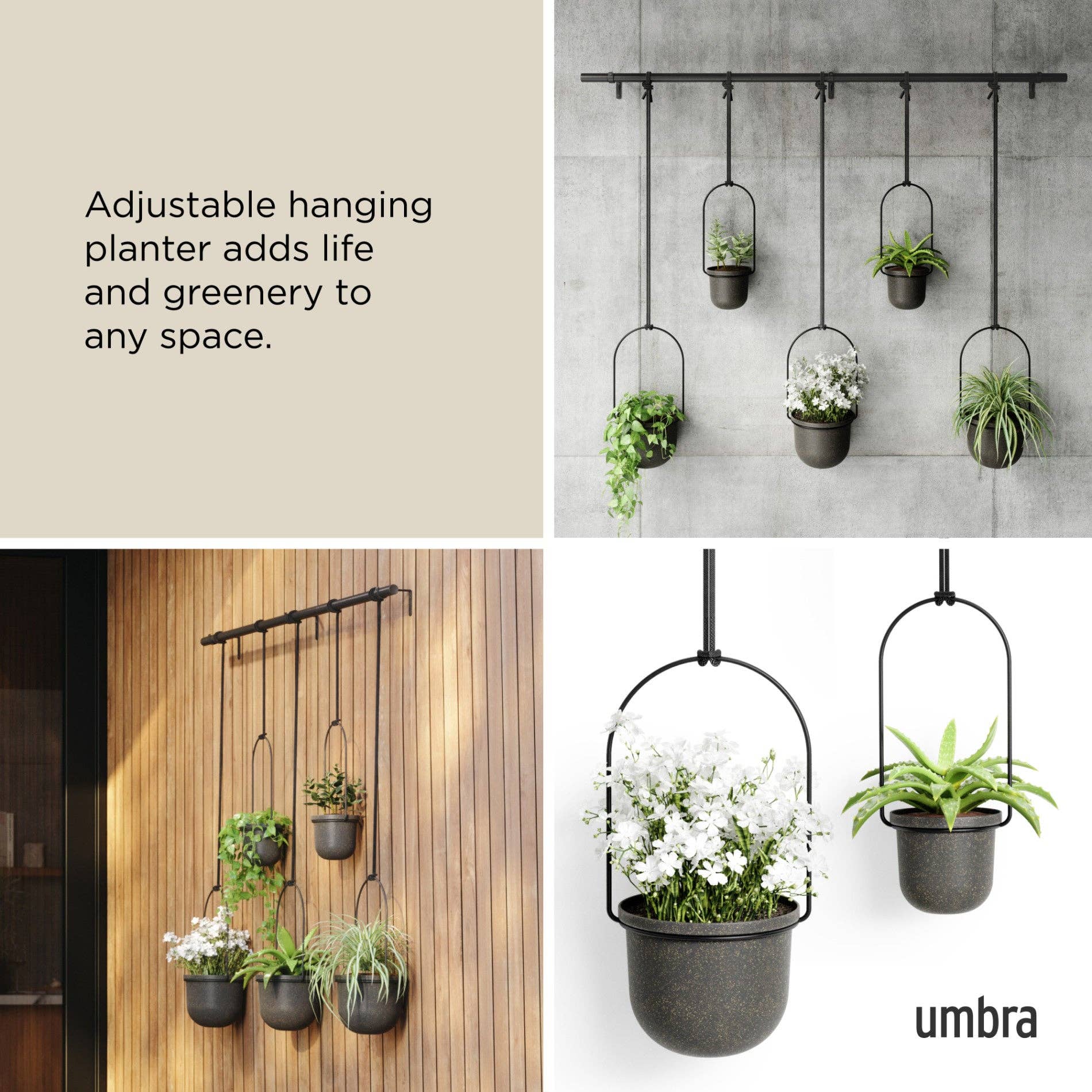 Umbra - Wholesale Hanging Planter - Triflora Hanging Planters, Set of 56