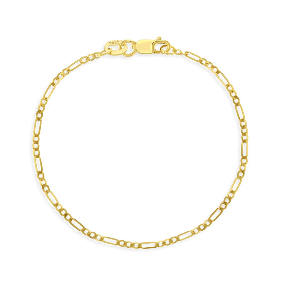 In Season Jewelry - Vendita all'ingrosso Bracciali a catena e a maglie - Bracciale Figaro Chain Link in oro 14k per neonati/bambini/bambini0