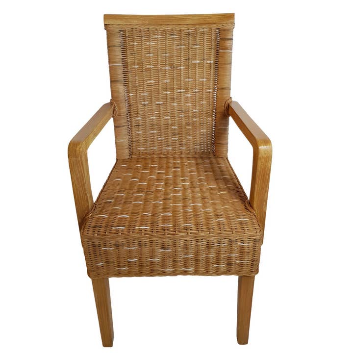 Voglrieder - Wholesale Chair - Dining room chairs set with armrests 2 pieces rattan chair brown12