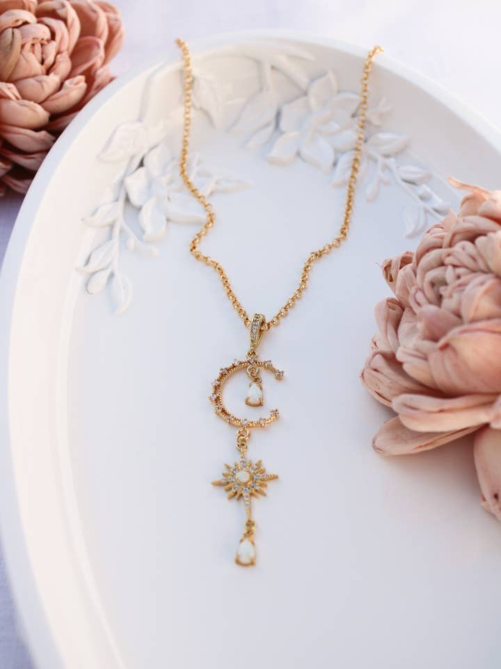 Celestial Opal Statement Necklace for wholesale by Rox & Lily