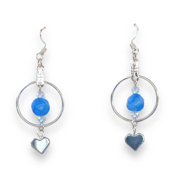 Blue Quartz Gemstone Hoop Earrings for wholesale by Infinite Self Love