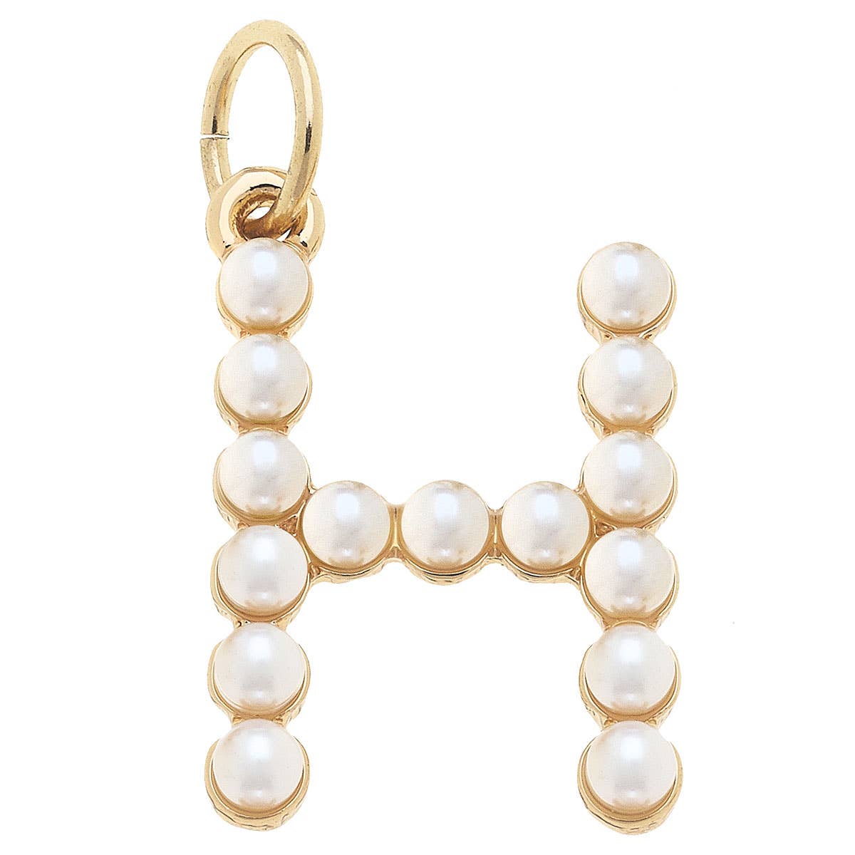 Canvas Style - Wholesale Individual Charm/Pendant - Pearl-Studded Letter Charm in Ivory15