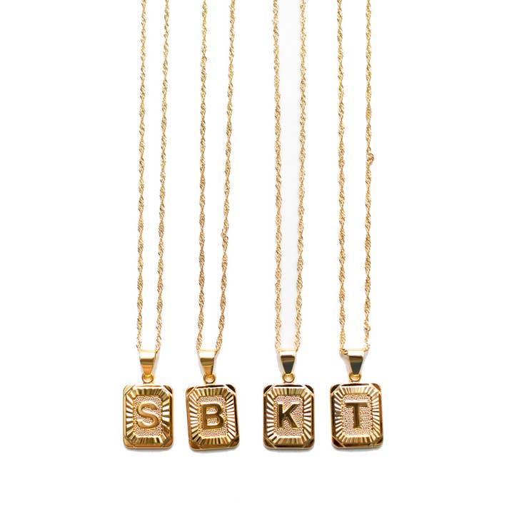 Bestselling Initial Tag Necklaces for wholesale by Honey Rose & K Jewelry