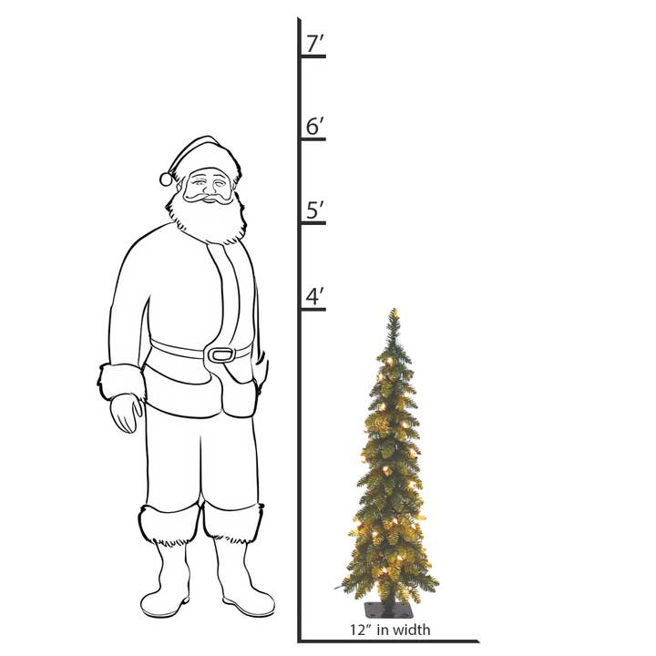 Santa’s Workshop Inc. - Wholesale Artificial Christmas Tree - 4' Pencil Slim, 70 UL Lights2