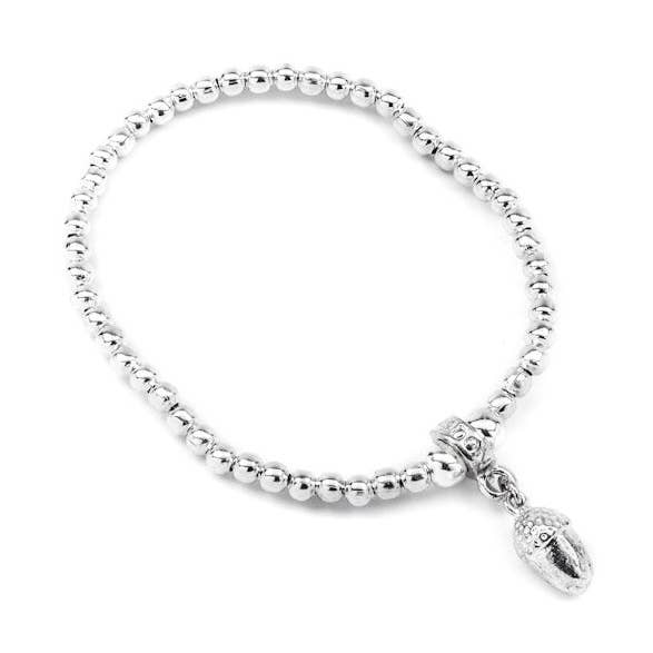 Acorn pewter bead bracelet for wholesale by Metal Planet Ltd