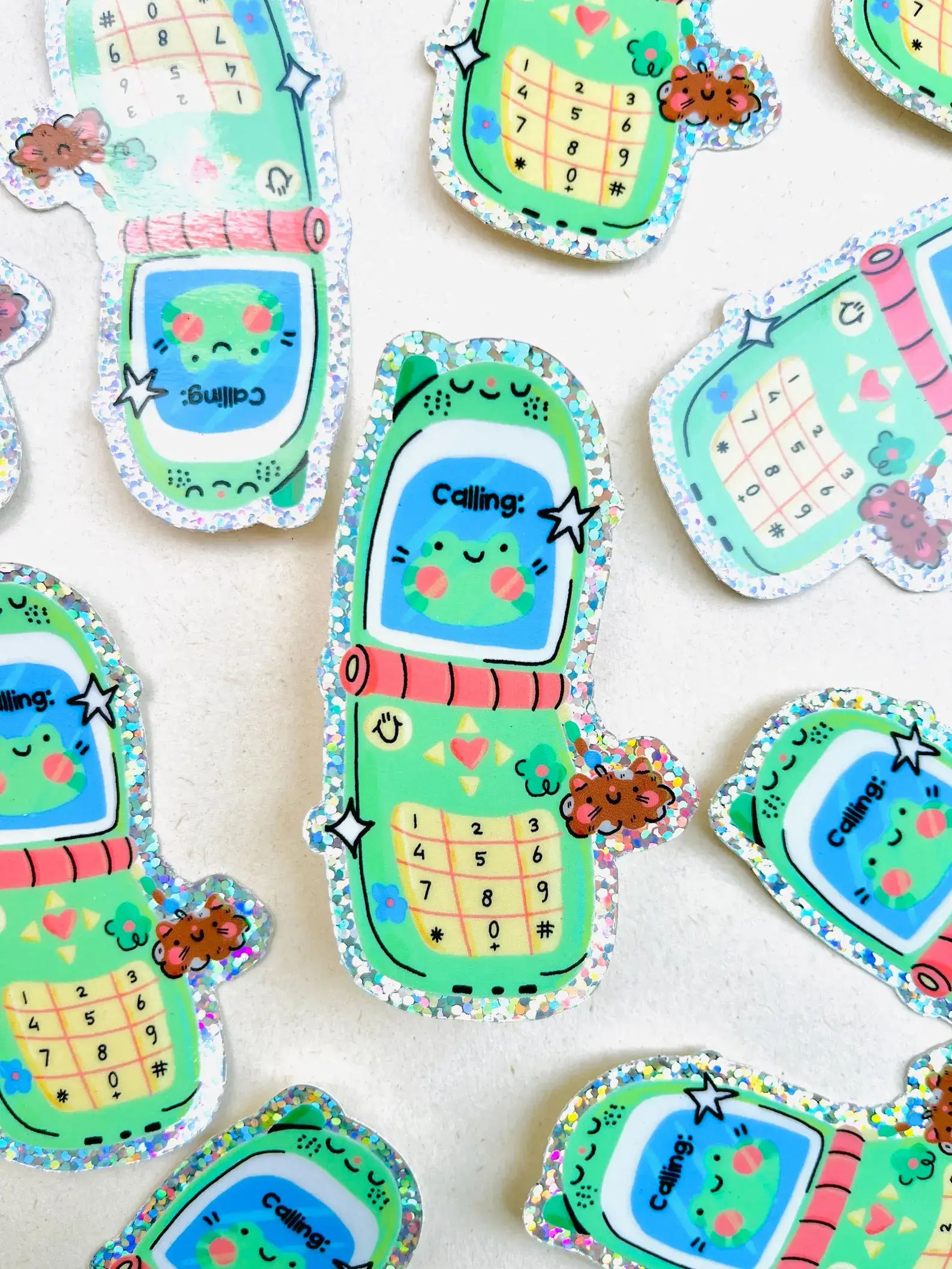 Bloemkolie - Wholesale Sticker - Frog Flip Phone vinyl Sticker Waterproof and Dishwasher safe0