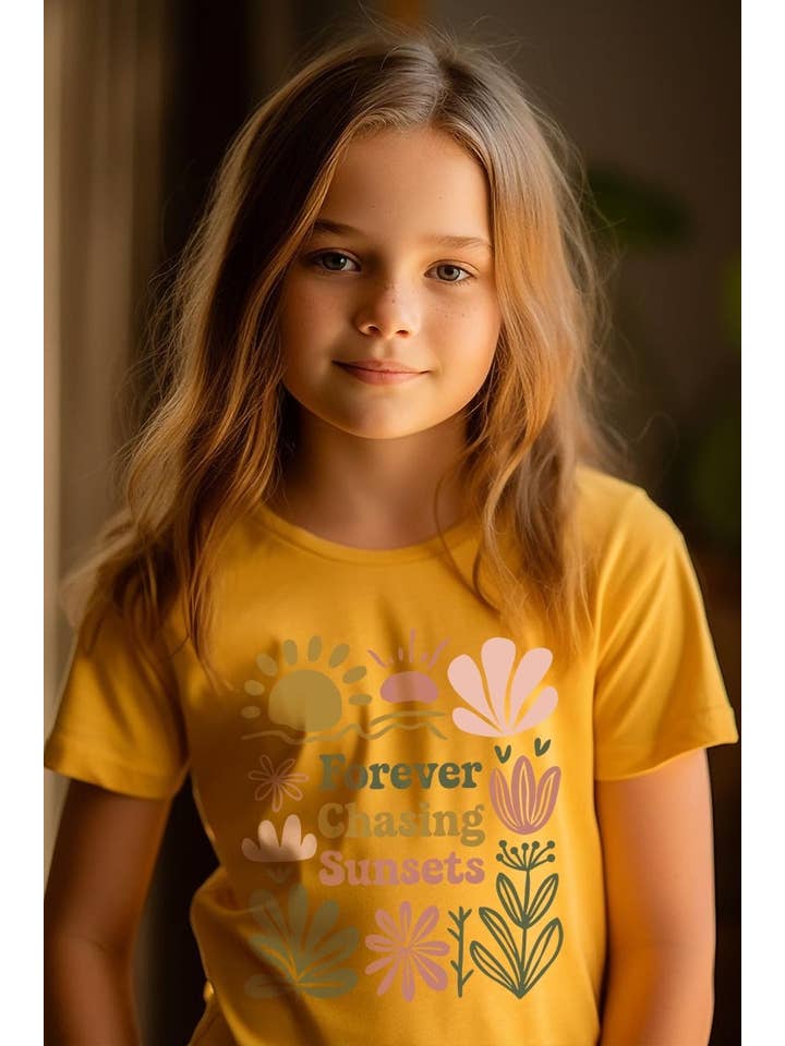 Pink Irene Wholesale - Wholesale Shirt - Women's - Forever Chasing Sunsets Kids Graphic Tee6
