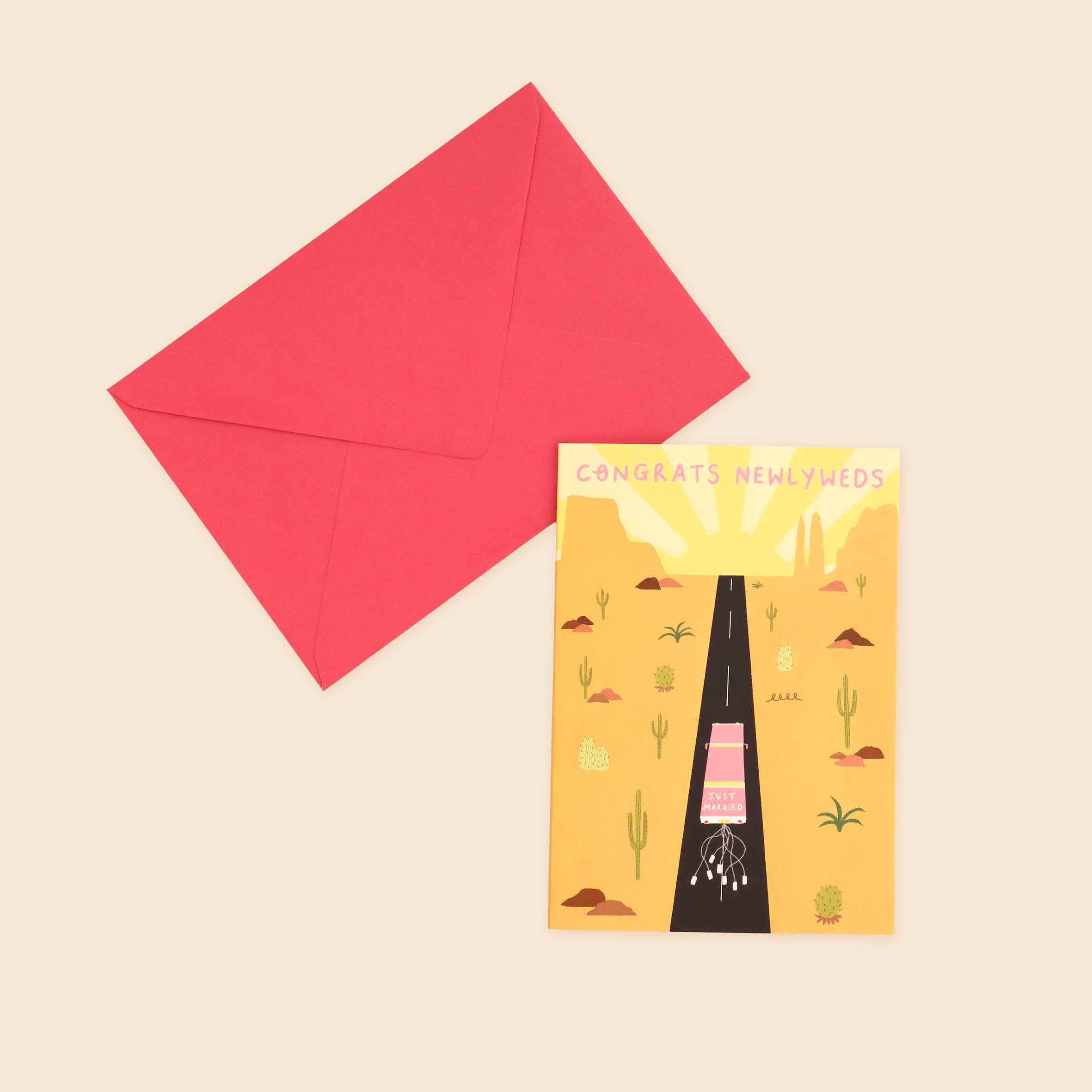 Little Black Cat Illustrated Goods – Engroshandel Bryllupskort – Tillykke nygifte Bryllupskort | Just Married Card | Ørken2