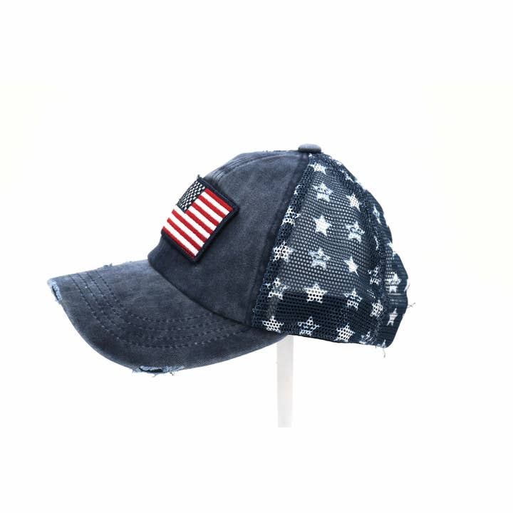 Distressed American Flag Star CC Ball Cap BA920 for wholesale on Faire