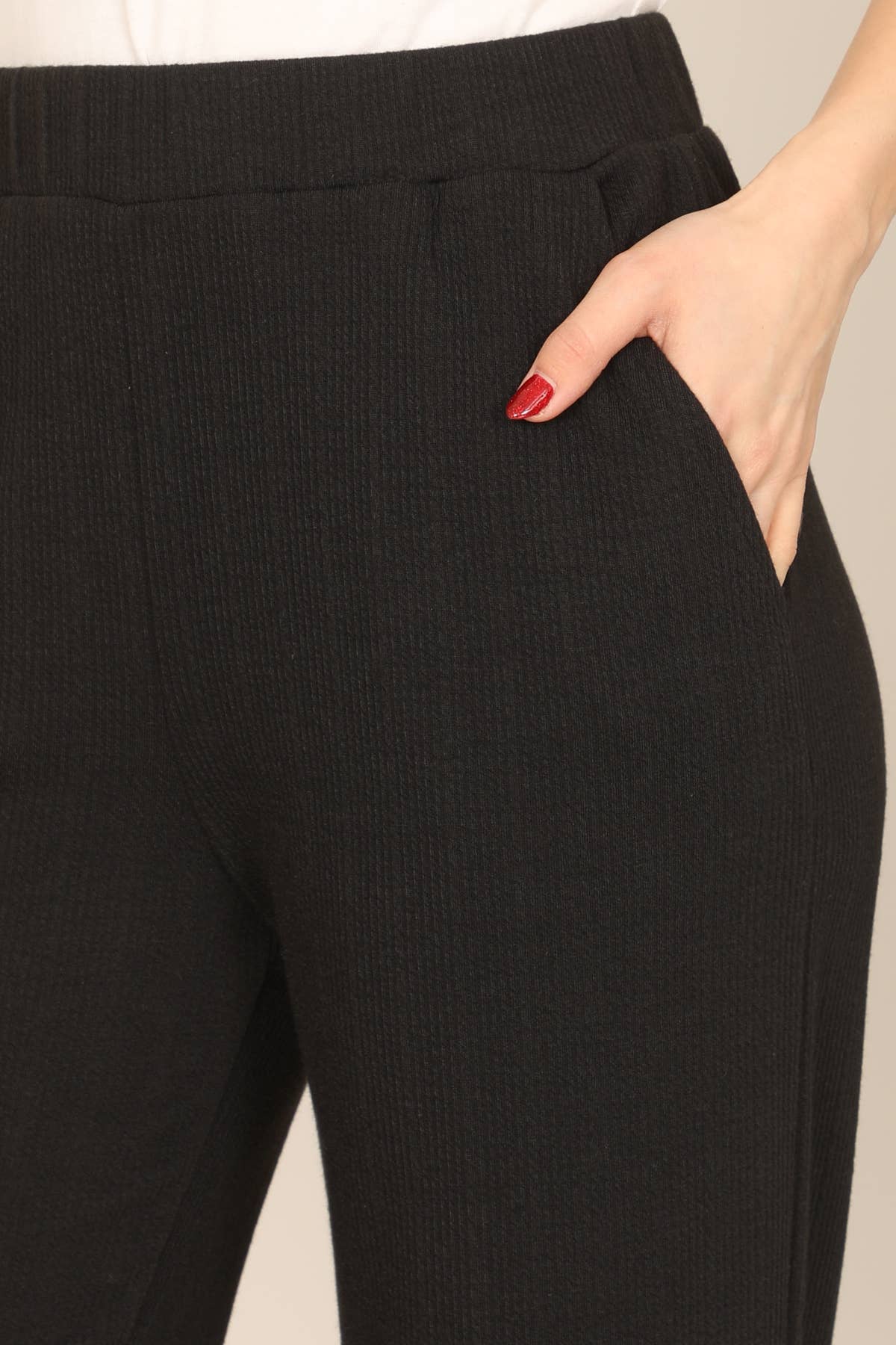 MYS Wholesale Inc - Wholesale Pants - Women's - Wide-Leg High-Waist Black Knit Pants6