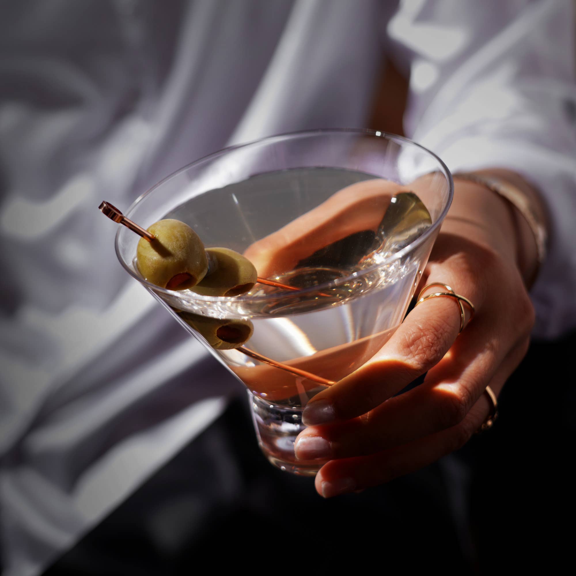 Viski - Wholesale Cocktail/Liquor Glass - Raye™ HeavyBase Stemless Crystal Martini Glasses Set of 23