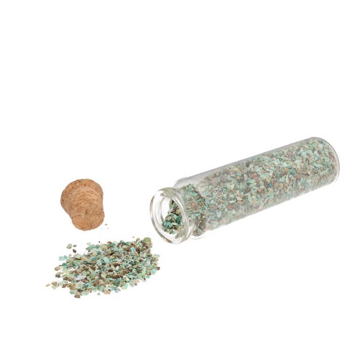 Vives de la Cortada S.L - Venta al por mayor Piedras/cristales espirituales - Frasco de cristal con chips de Crisocola1