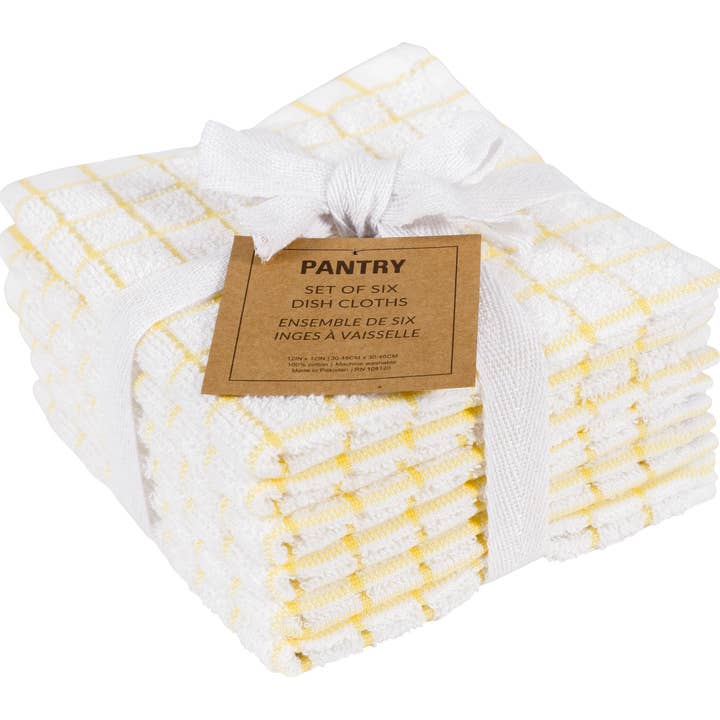 KAF Home - Wholesale Dishcloth - KAF Home Set of 6 Checkered Terry Dish Cloths - 12 x 12