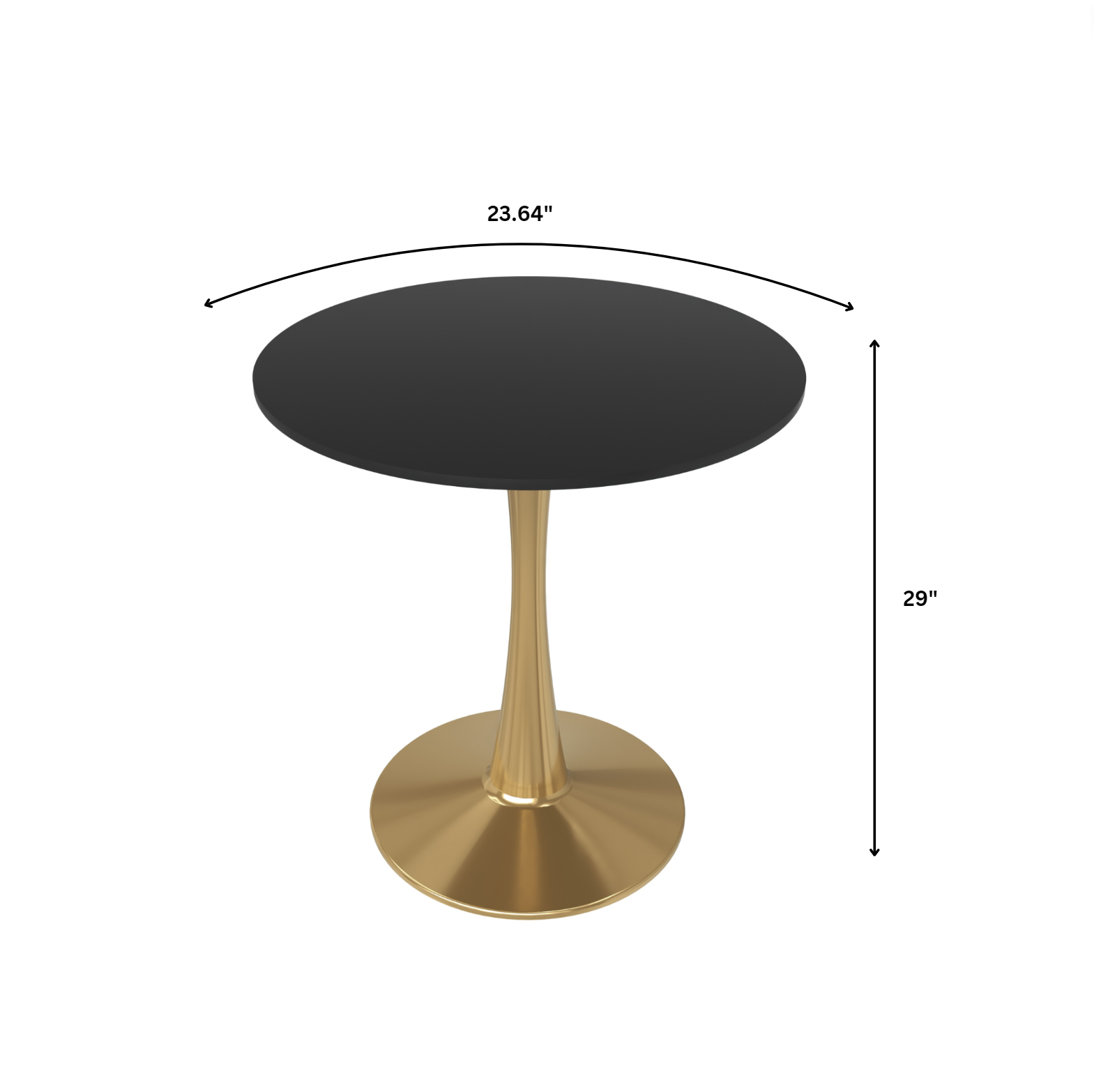 LeisureMod - Wholesale Side Table - Bristol Round Dining Table with MDF Wood Top and Gold Base4