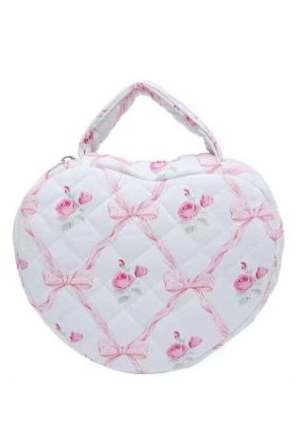 Blue Floral Coquette Heart Shaped Bag for wholesale on Faire6