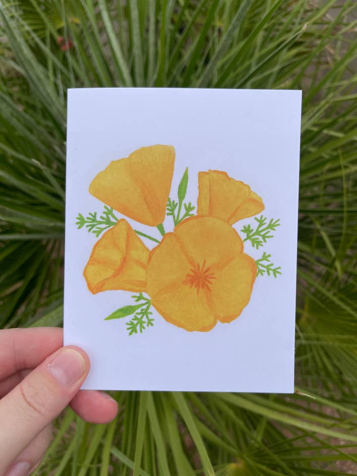 Poppy Greeting Card for wholesale by Brushes and Boots