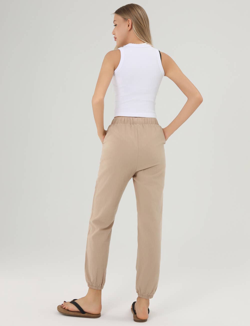 Sweetkama - Vendita all'ingrosso Pantalone - Donna - Pantaloni da donna Tourse con cravatta in tinta unita SKP80206