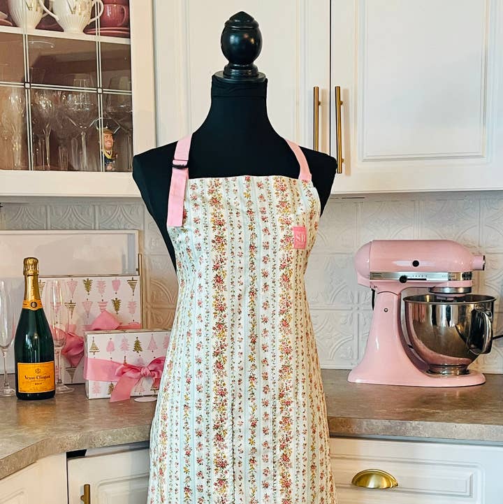 Sugar baby Aprons - Wholesale Apron - Victorian Everyday Apron in Blue and Pink0
