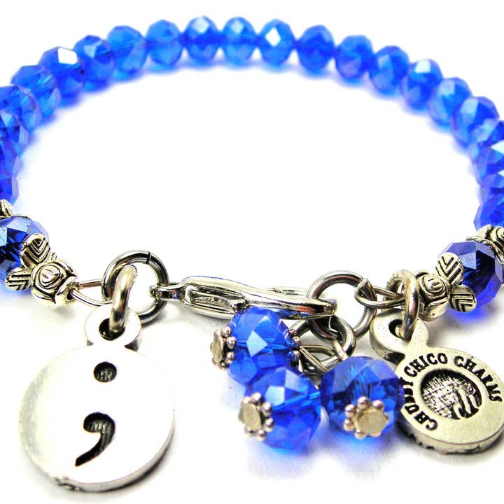 Suicide Awareness ; Splash of Color Crystal Bracelet for wholesale by Chubby Chico Charms