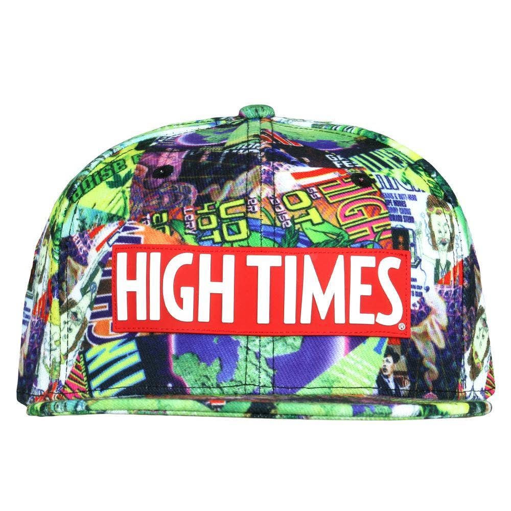 Multi High Times Covers Pattern Snapback Hat for wholesale on Faire5