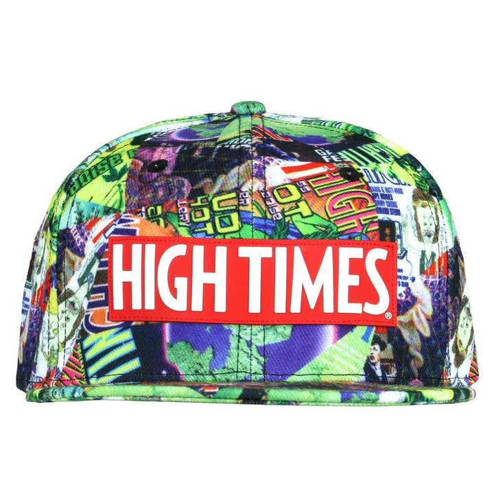 Multi High Times Covers Pattern Snapback Hat for wholesale on Faire5